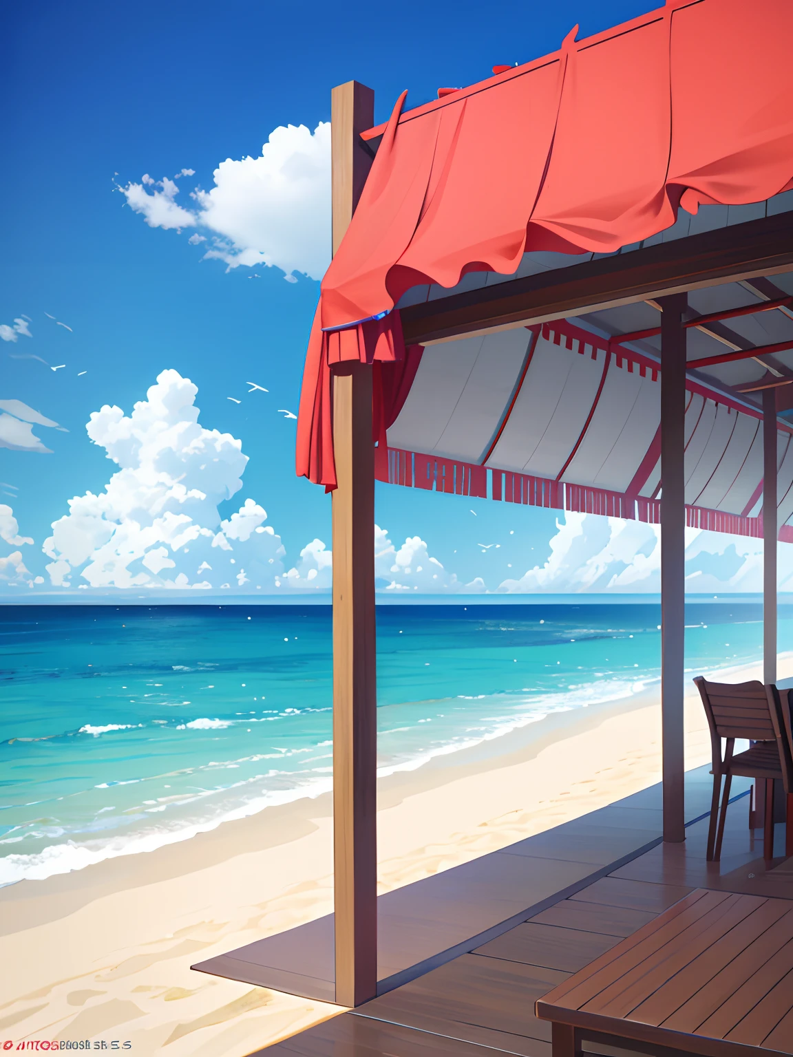 夏天, piso, oceano, Realistic beach cinematic 8K hyper realistic
