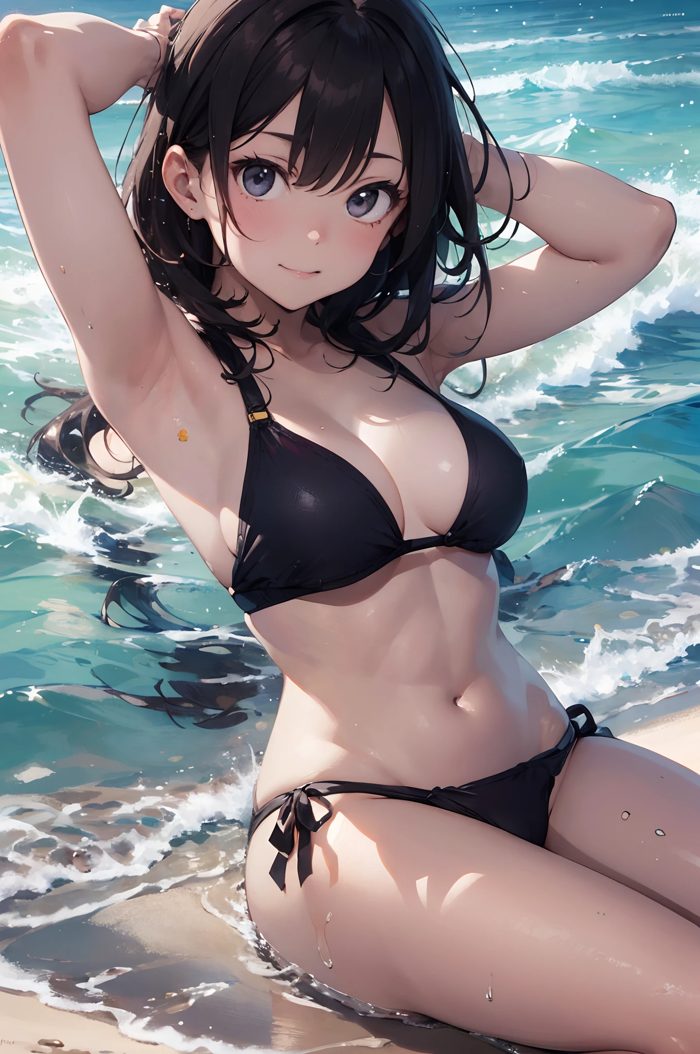 High resolution,
One beautiful young woman,
(soft saturation: 1.3), (fair skin: 1.2),
(ultra-detailed background, detailed background), bokeh,
Portrait of smiling girl breaking. When viewed from the front, the composition is symmetrical.
Look straight at you with serious eyes and break
yellow swimsuit, yellow bikini, middle breast,
outdoor, sea surface, sky, sunshine, summer beach, sand,
strong light, front light,
(ager: 1.3), (Cowboy Shot: 1.2), Break
angle from the front,
Look at the viewer,
Dynamic Pose,
Sitting on the beach
Wakame, wakame, wakame, wakame, wakame, wakame, wakame,