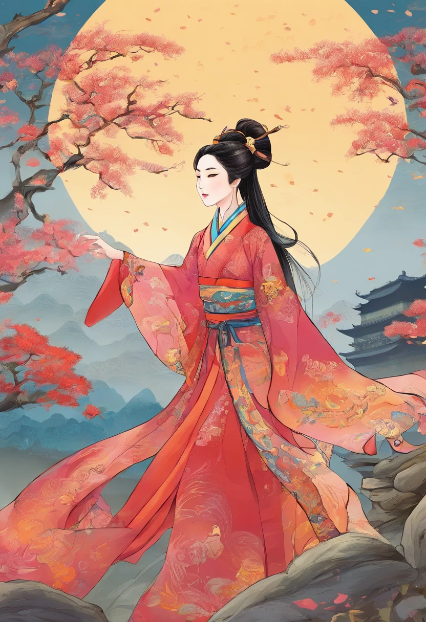 A beautiful dancer in ancient China,linhas delicadas,trajes lindos na China antiga,delicate and vivid,shy face,sobrancelhas de folha de salgueiro,Representation of personality,Cabelos enrolados,folha de ouro,nuvens fluindo,Aquarela,guindaste ao redor,Pintura a tinta,olhos gentis,meticuloso, esquema de cores,exquisite clothing patterns,por Gu, Kaizhi,Zhang Xuan,Professional Color Grading,estilo realista,sombras suaves,Clean and sharp focus,Fotografia FLIM,scenic view,32k --v 6