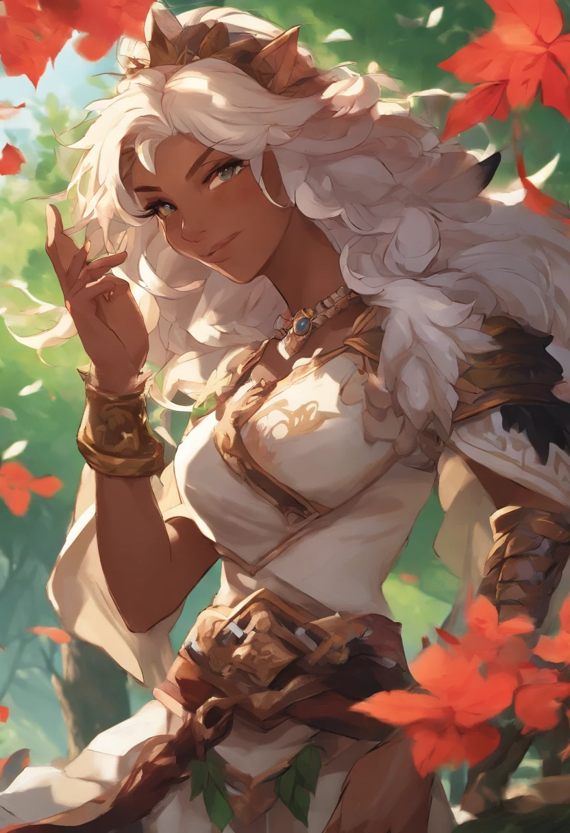 Cirilla Fiona Elen Riannon,Fudo Myo,There is a gentle and beautiful face,Virtual Engine 5,Perfect detail,Octane rendering,Гипер HD,动态照明,art stations,poster for,voluminous lighting,Very detailed faces,4k wallpaper,Long flowing hair,surrounded by cloud,cherry blossom,fog atmosphere,dynamic viewing angle,电影灯光