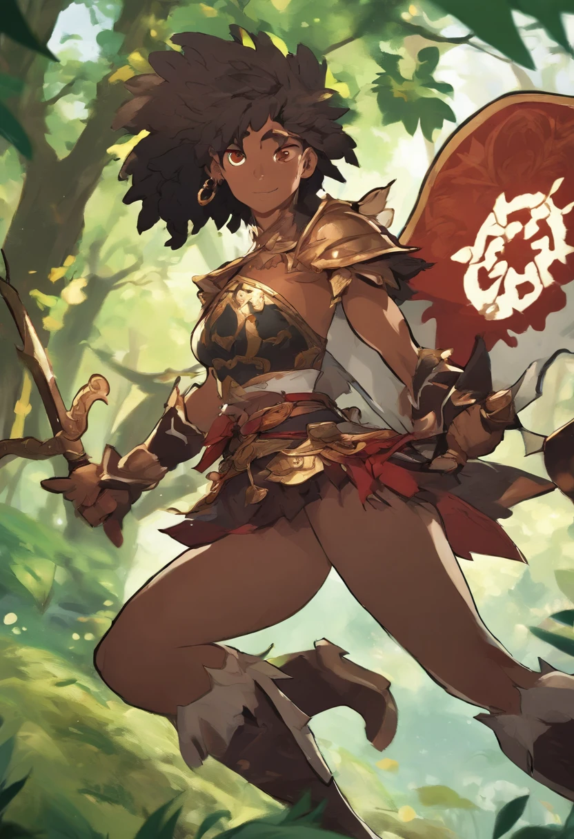 A handsome teenager is playing Genshin,He has dark skin,Tall and mighty,Eight packs are exposed,Very charming