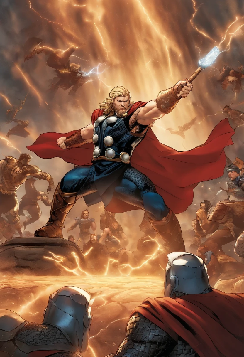 thor lutando contra ryu e os vingadores na plateia, aluta sendo na neo quinica arena