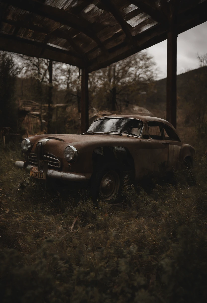 Post-apocalyptic war, tonos de color blanco, negro, Red and rust colors, sobrevivientes, vegetation, sombras, gloomy atmosphere, oscuridad, ((noche)), portada de un libro