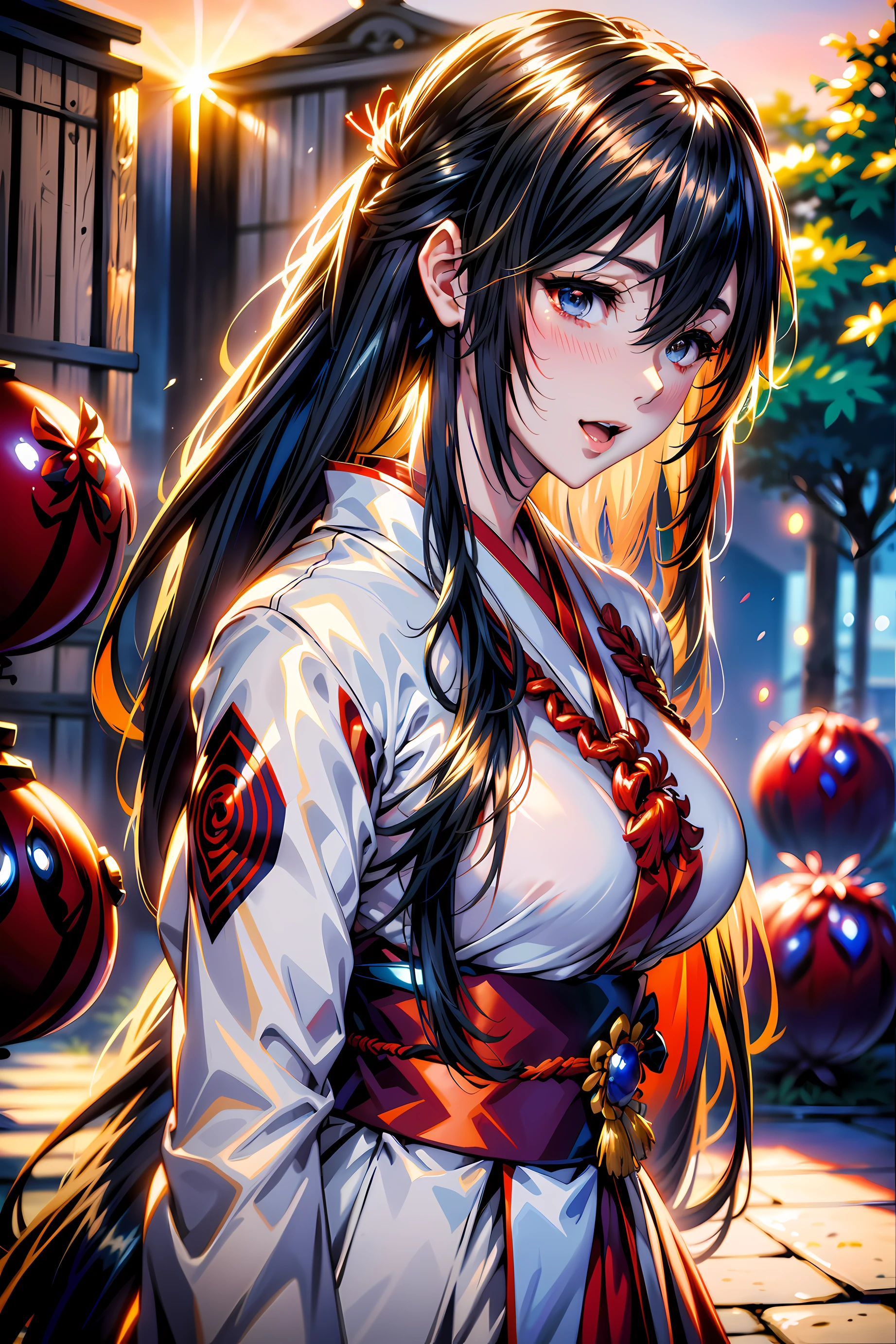 (1girl:1.3, solo), (kimono model), (upper body:1.3), (She walks along the dimly lit path of the riverbank.:1.2), (random posing:1.3), (red spider lily background;1.25), (a field of  Spider Lilies:1.2), 
BREAK, 
1girl, solo, milf, hot model, (attractive model:1.37), (promotional model:1.2), highly detailed eyes and pupils, realistic skin, ((attractive body, gigantic breast:1.38, disproportionate breasts:1.38, thin waist:1.15)), medium-length thin hair, ((pony-tail hair style:1.3), (shiny-black hair:1.3), extremely detailed hair, delicate sexy face, sensual gaze, shiny lips, 
BREAK, 
(red kimono:1.3), (japanese clothes:1.3), detailed clothes, 
BREAK, 
(outdoor:1.2), (Red spider lily:1.4), (blurry background:1.25, simple background, no-human background, detailed background), (under sunset:1.37), 
BREAK, 
((realistic, super realistic, realism, realistic detail)), perfect anatomy, perfect proportion, hyper sharp image, (attractive emotion, seductive smile:1.2, happy:1.2, blush:1.2, :d:1.2, :p:1.2), ((4fingers and thumb:1.2)), perfect human hands, wind, 
BREAK,
 (Masterpiece, best quality, photorealistic, highres, photography, :1.3), ultra-detailed, sharp focus, professional photo, commercial photo,