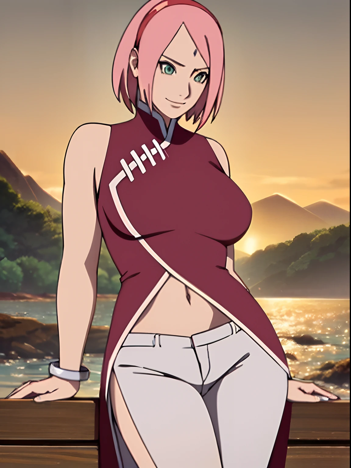 Sakura from Naruto naked with big boobs and nipples