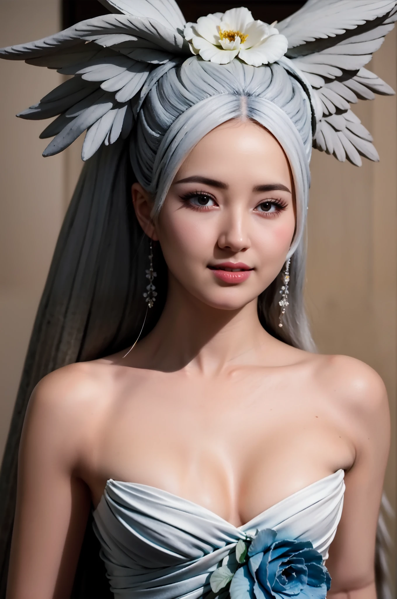 A girl with rosy cheeks and glowing skin, beautiful detailed eyes, and luscious long eyelashes. She has a beautifully detailed lips. She is wearing a flowing dress with vibrant colors, surrounded by a vibrant garden full of blooming flowers. The sunlight gently illuminates her face, casting a warm and inviting glow. The artwork is created using a combination of oil painting and photography, resulting in a visually stunning masterpiece. The image quality is of the highest level, with ultra-detailed features and a realistic, photorealistic representation. The colors are vivid and vibrant, bringing the scene to life. The lighting is soft and warm, emphasizing the girl's natural beauty and the serene atmosphere of the garden. Full body, realistic , navel exposed, cleavage.