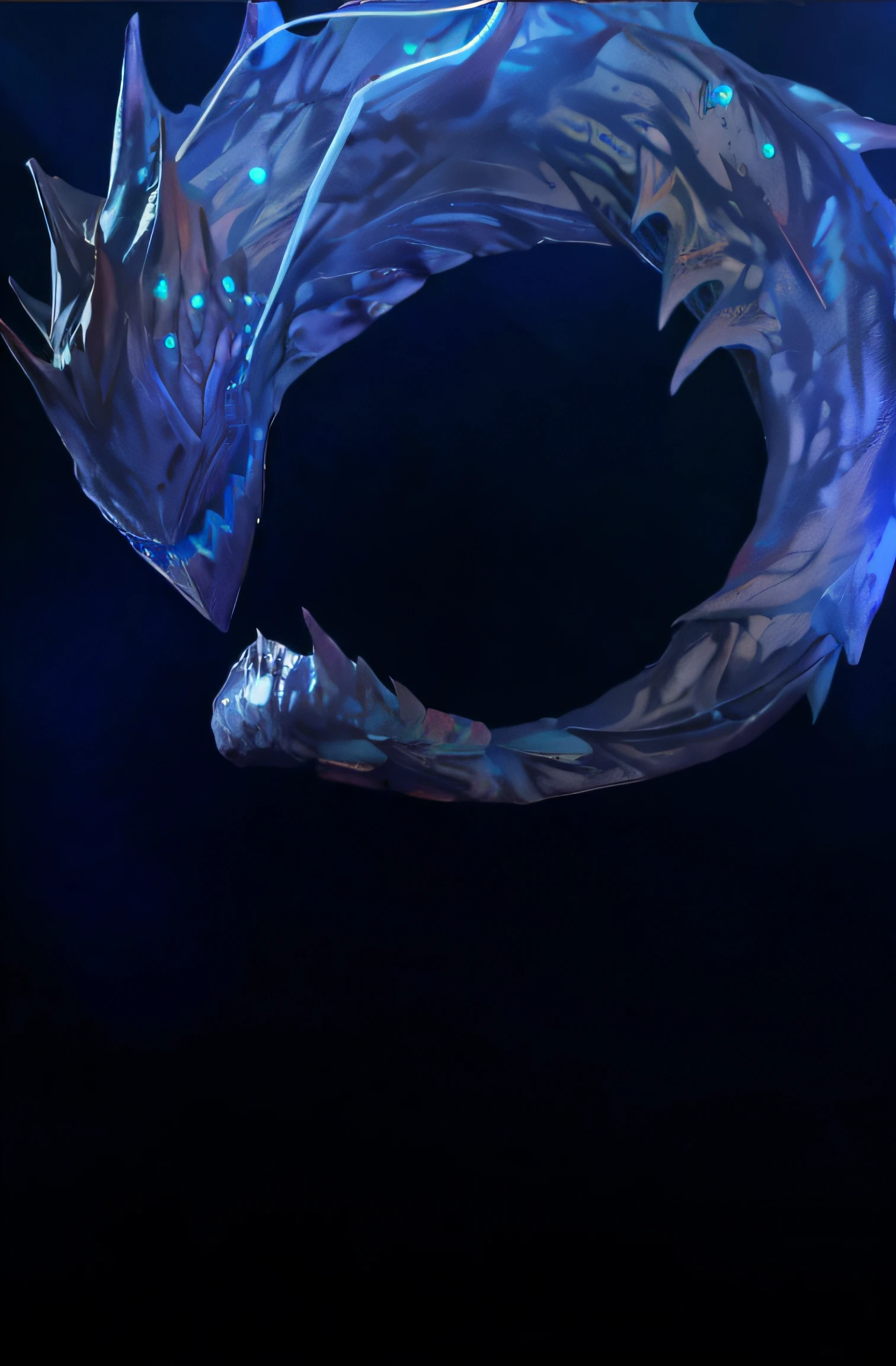 serpentine water monster, the hydra from path of exile, the blue whale crystal texture, infused with zerg hydralisk,