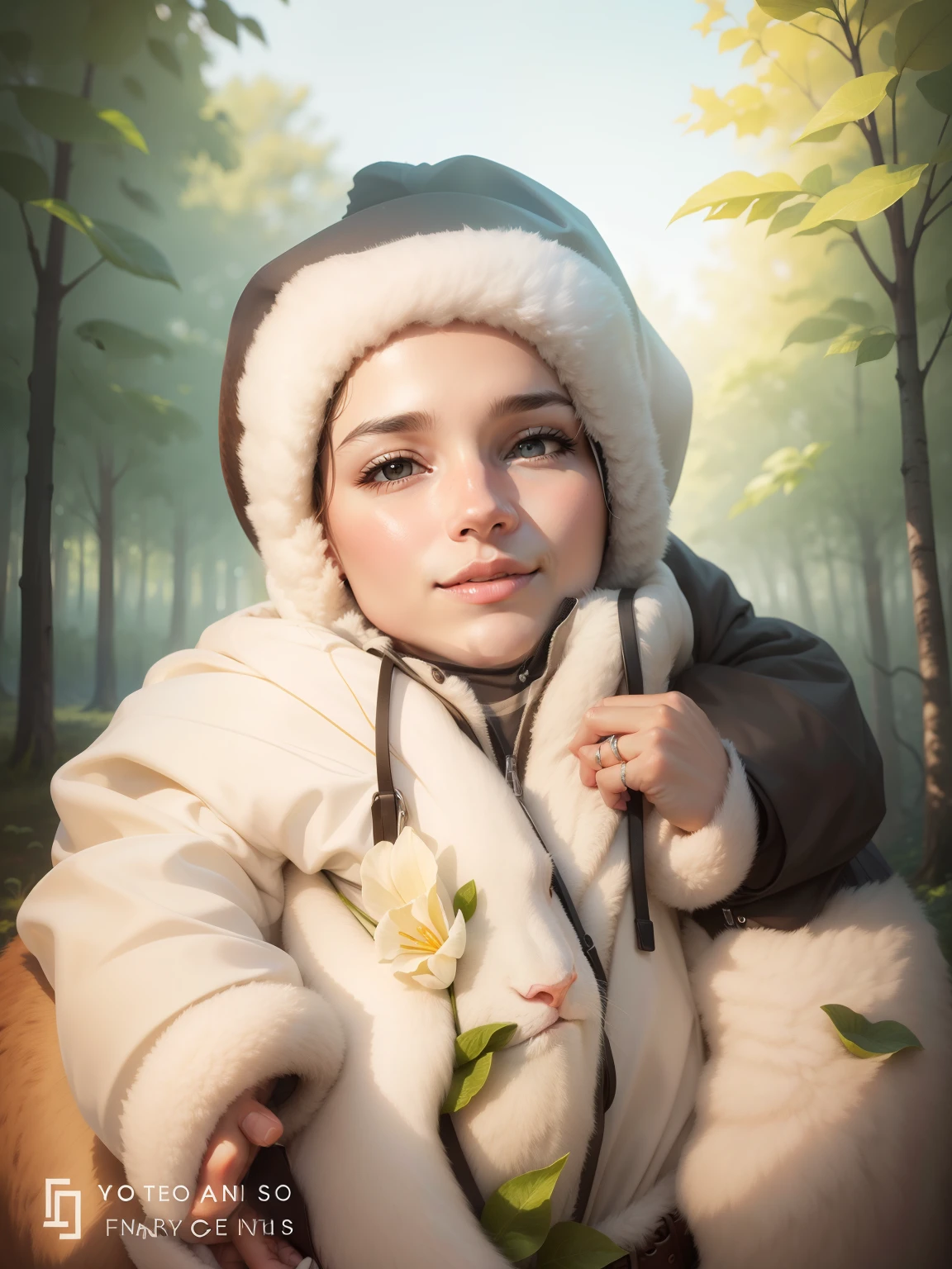Change person background to nature, realistic face,