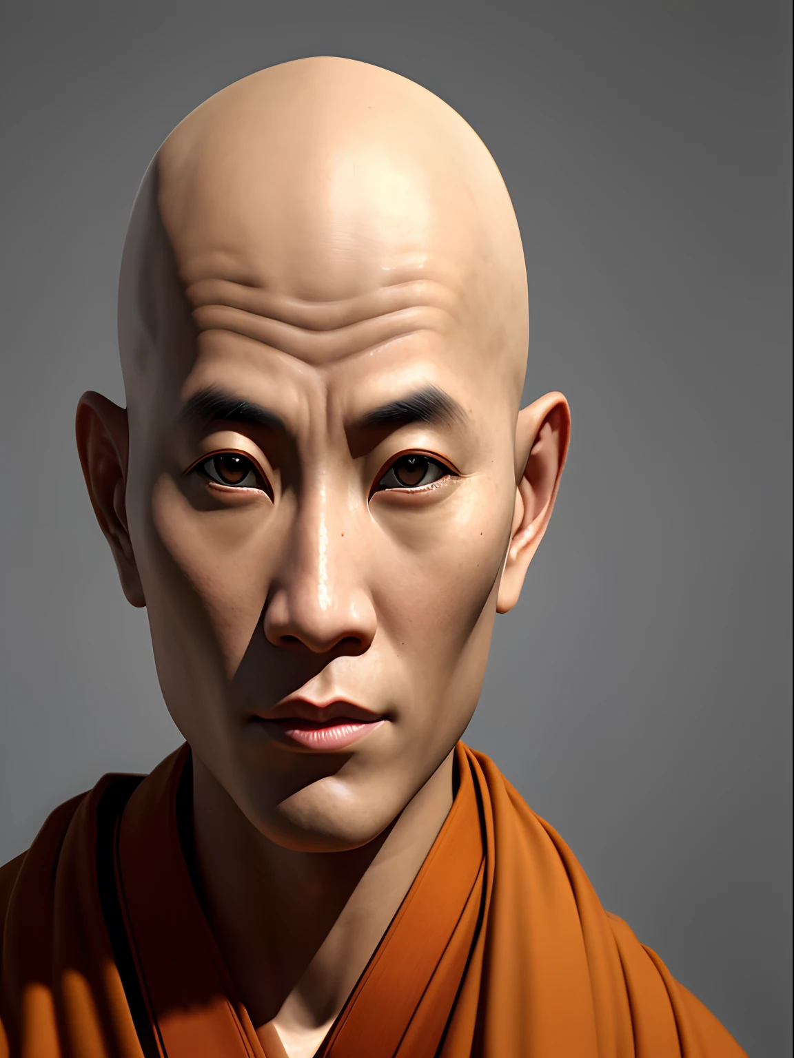 Buddhist monk man, bald, without beard,  --auto --s2