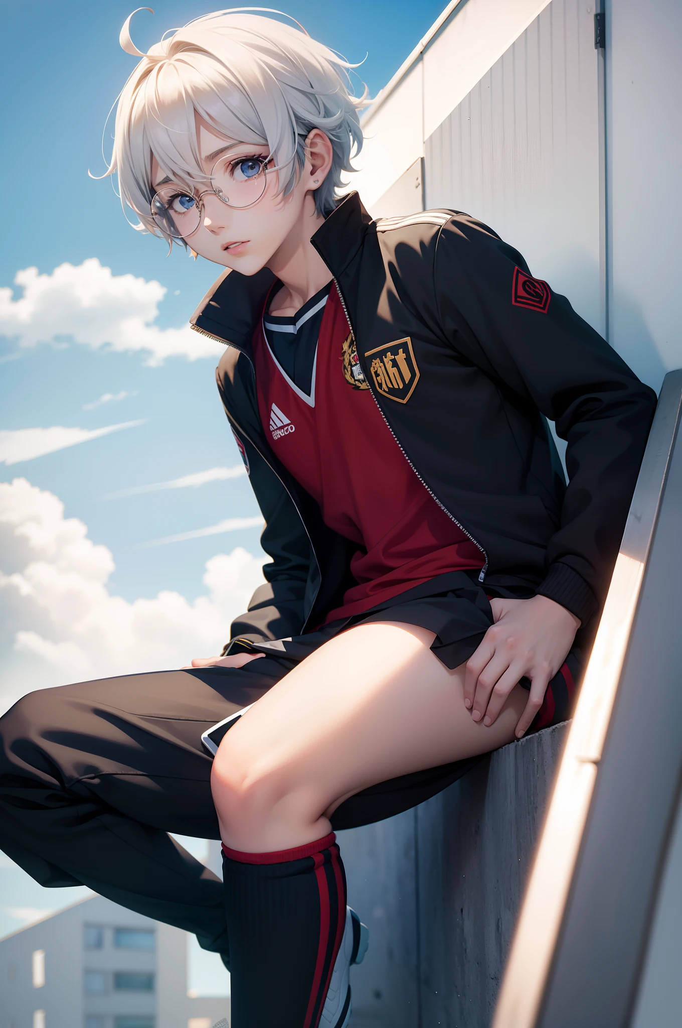 Ren Amamiya Persona,menino anime,soccer uniform, glasses