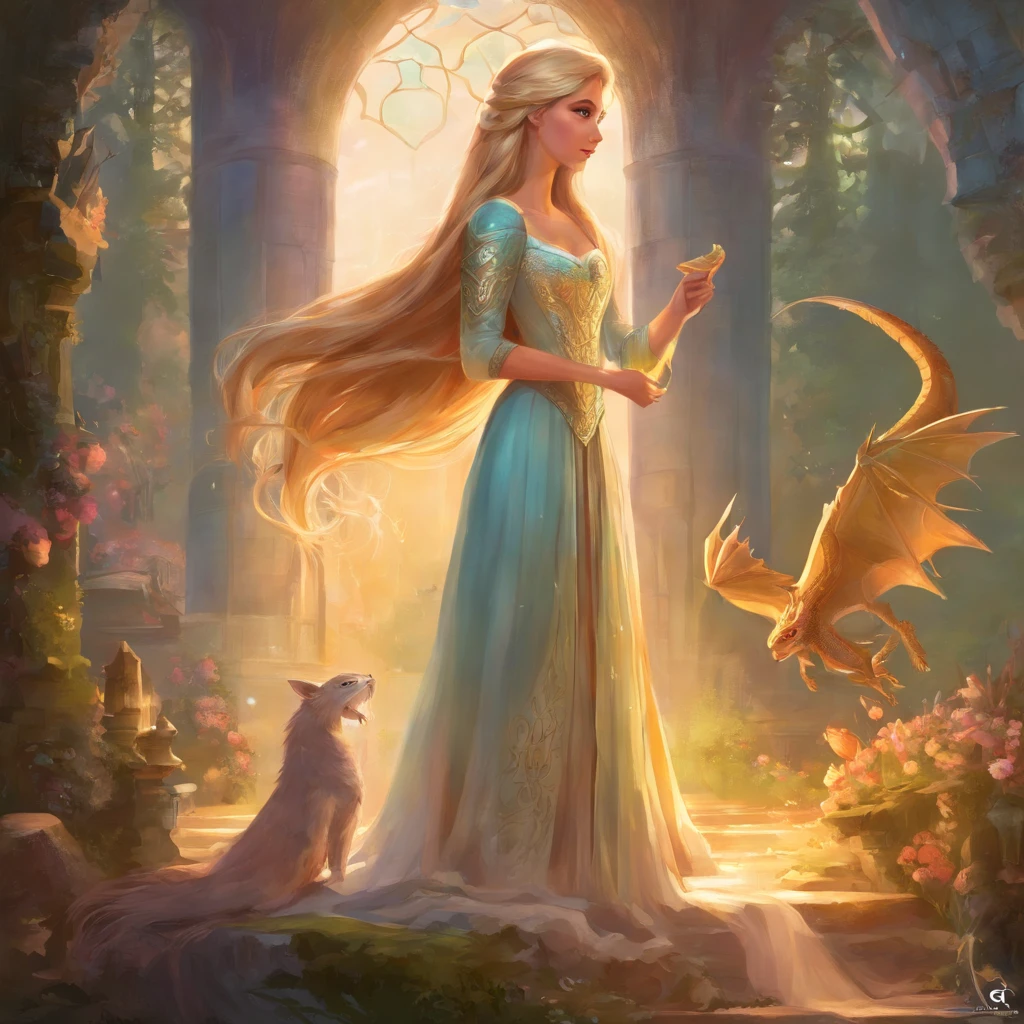 Adaptation of Rapunzel, Original chronicles, pet dragon