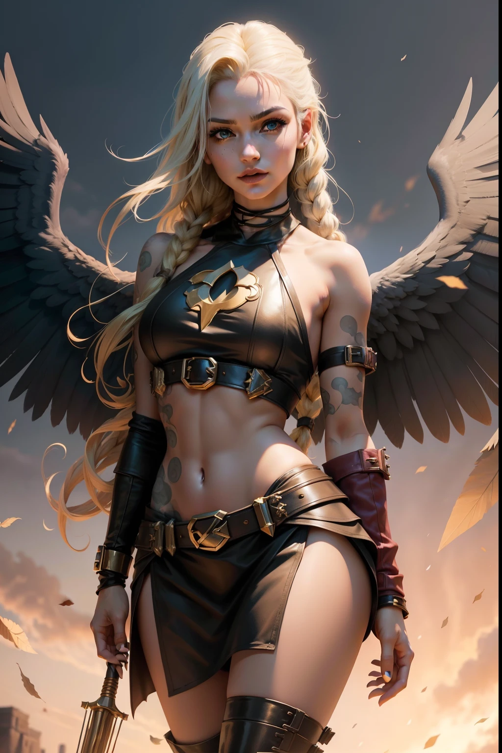 Extremely brilliant starry sky,bit girl,Fireball,Heavy snowsuit jacket,Hats,Leave your chest exposed,Tattooed with,moisty,Barefoot,jade foot,snowfield,golden hair,short detailed hair,Sparkling accessories,gold eyes,Meticulous depiction,delicated face