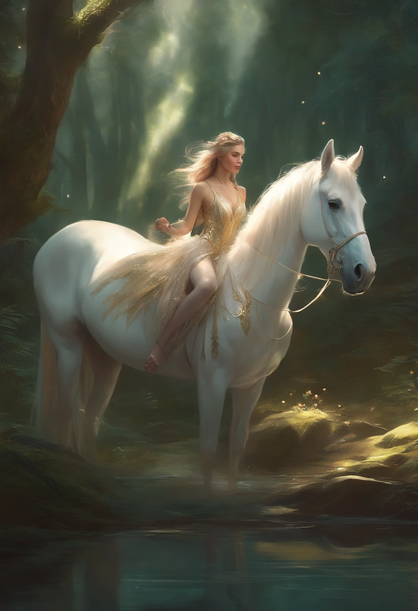 there is a fairy woman sitting on a unicorn in the woods, fantasy art style, beautiful fantasy art, fantasy art behance, beautiful detailed fantasy, wlop and ross tran, very beautiful fantasy art, ross tran 8 k, digital fantasy art ), realistic fantasy illustration, ross tran and wlop, detailed fantasy art, by Jason Chan, detailed fantasy digital art