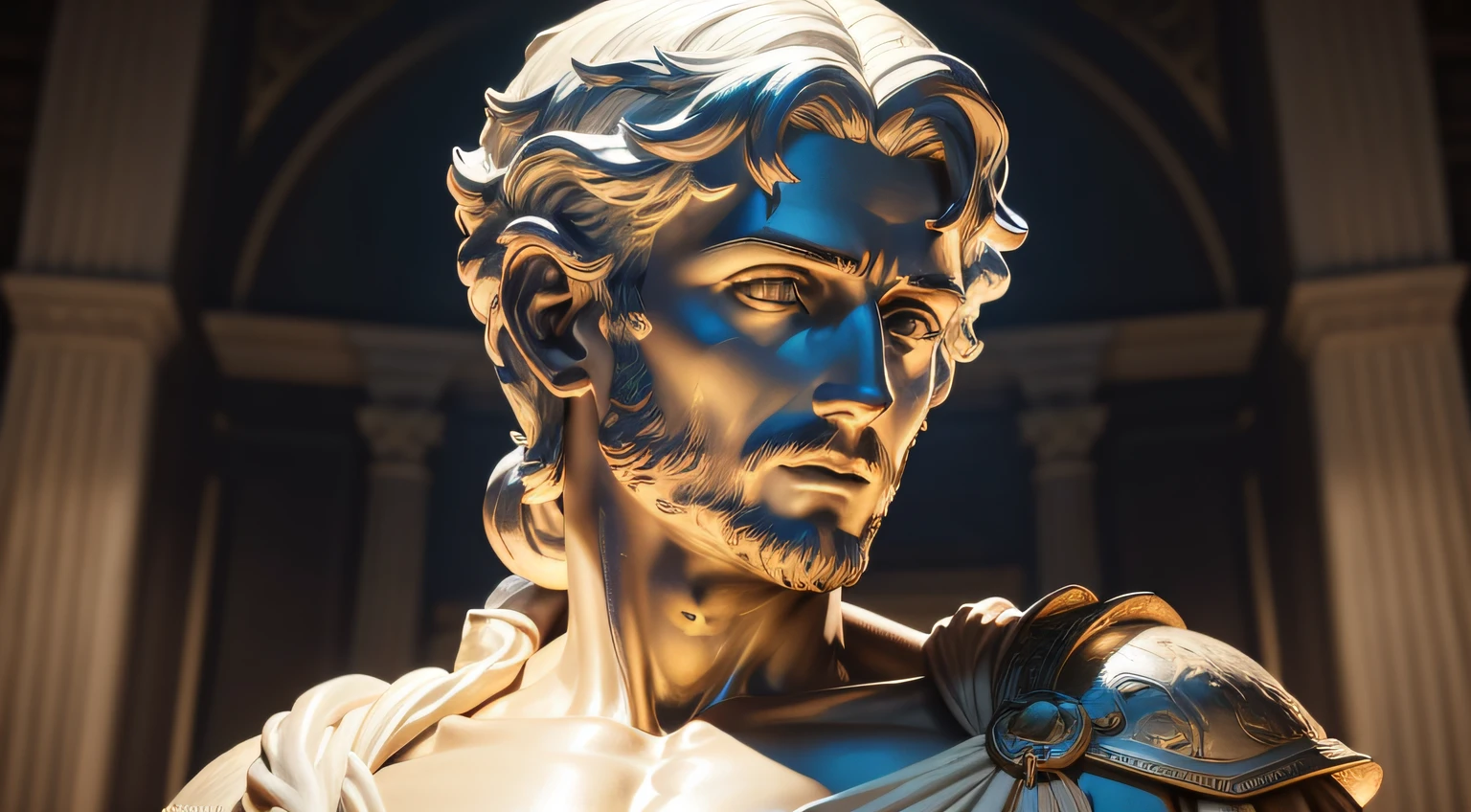 Marcus Aureliu Statue bust  (obra-prima) (8k high resolution) (melhor qualidade) (Ultra Definition) (Ultra realista)(Foto RAW) (Foto realista) (bright illumination)