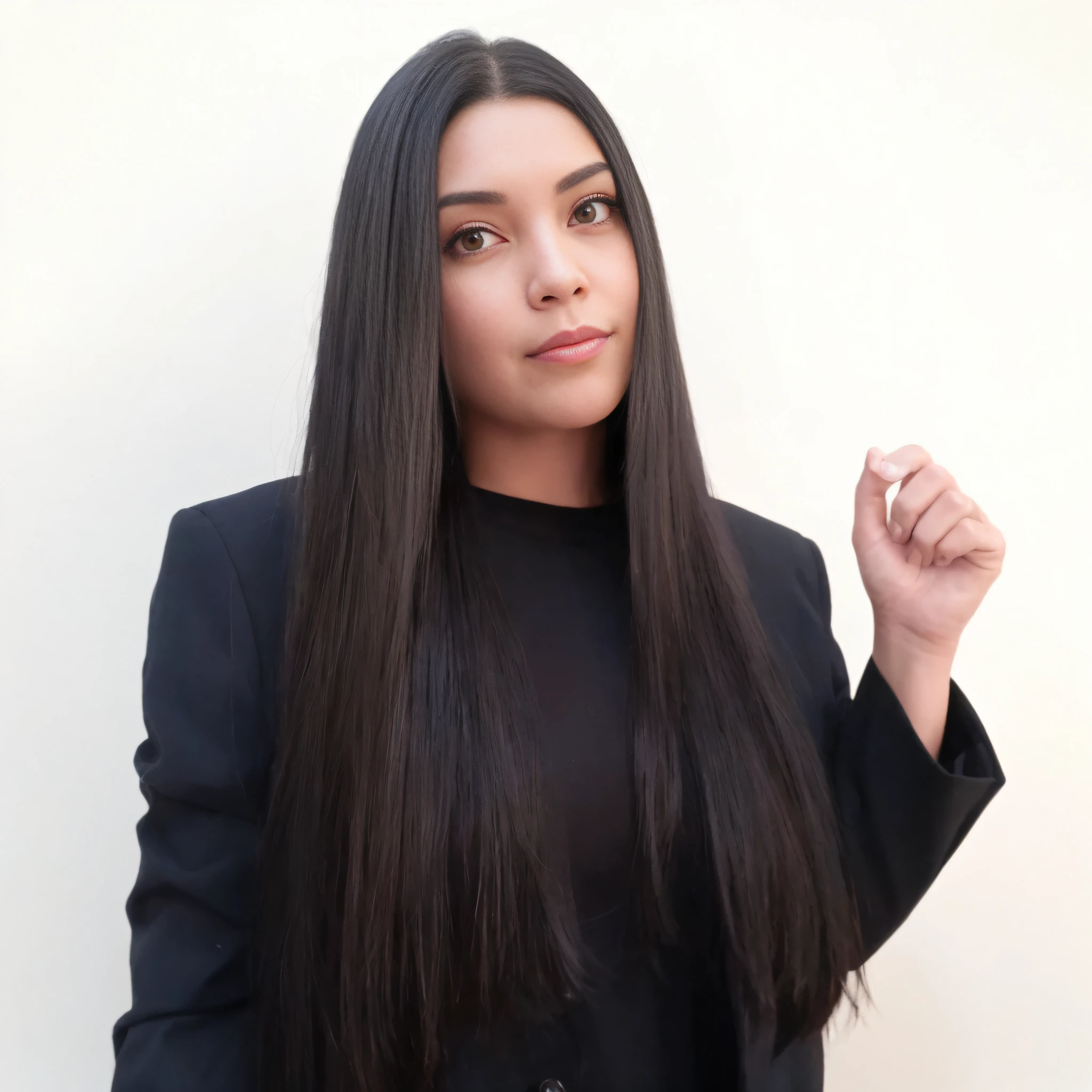 there is a woman with long black hair posing for a picture, female with long black hair, with straight black hair, long black shiny hair, with long black hair, long straight black hair, extra-dark natural black hair, her hair is long and straight, perfect silky straight hair, long black straight hair, young woman with long dark hair, long flowing black hair