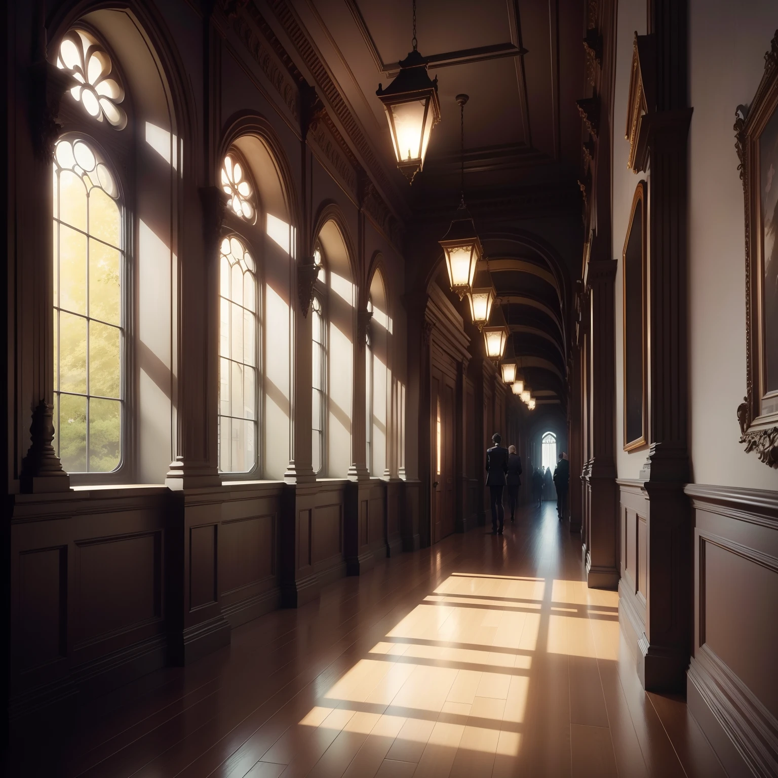 scenecy, sem pessoas, Interior de uma delegacia de Londres, uma delegacia de Londres, Londres, anime, estilo anime, fantasy ART, Scenarios, o estilo lembra Sherlock Holmes, Setting for anime