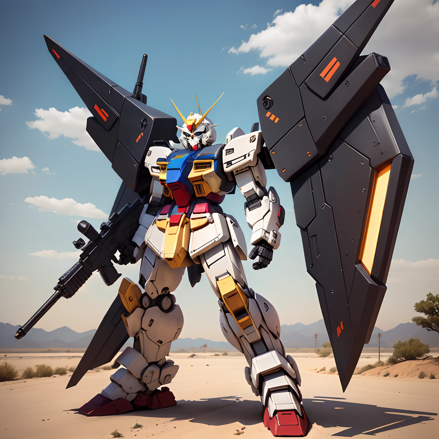 Fully armed black skull Gundam