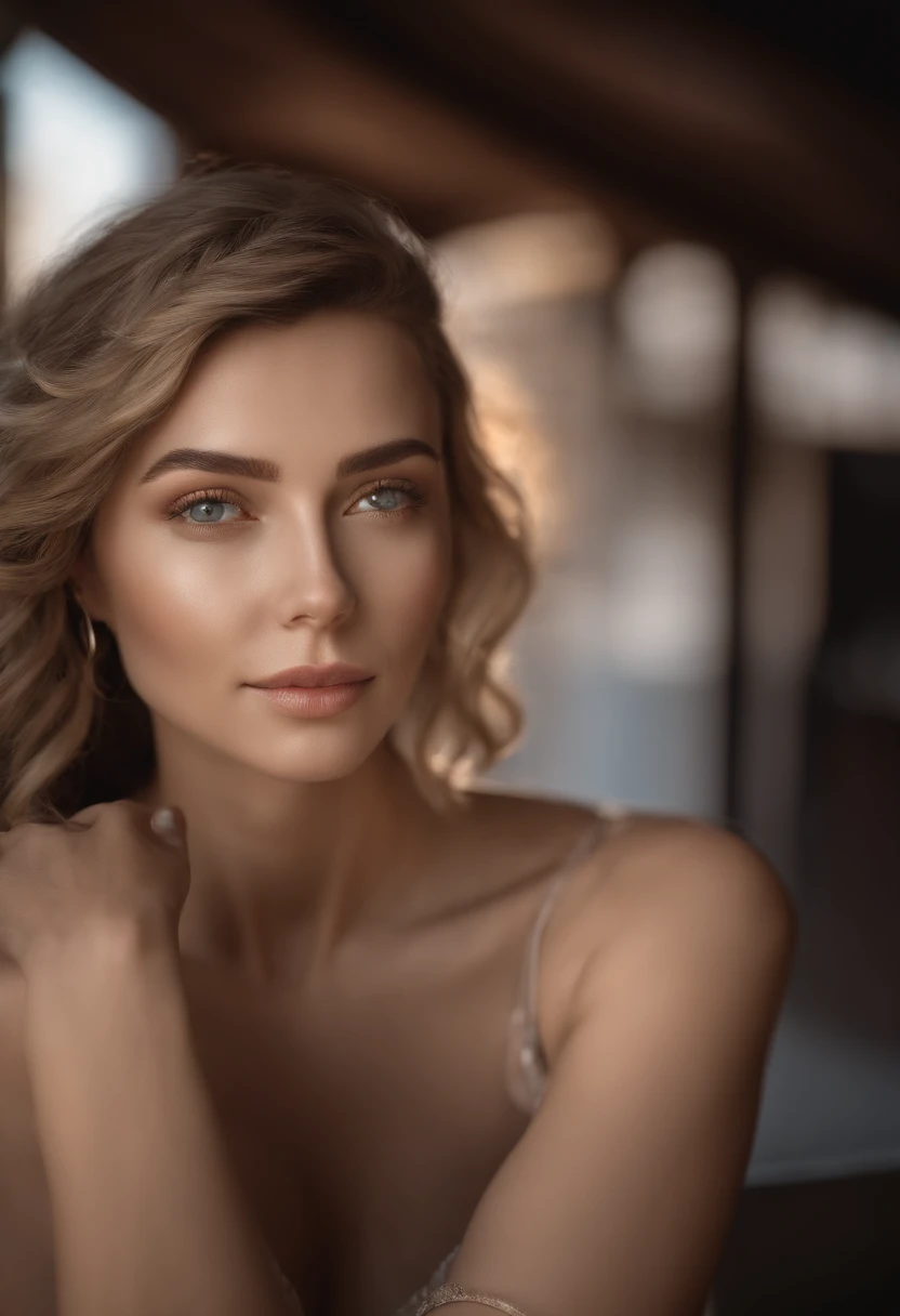 (RAW, analogue, Nikon Z 14mm ultra-wide angle lens, award-winning glamour photograph, ((best quality)), ((masterpiece)), ((realistic)), skin pores, subsurface scattering, radiant light rays, high-res, detailed facial features, high detail, sharp focus, smooth, aesthetic, extremely detailed, (extremely detailed eyes, extremely detailed iris), extremely detailed hair, extremely detailed skin, extremely detailed clothes, octane render, photorealistic, realistic, post-processing, max detail, realistic shadows, roughness, natural skin texture, real life, ultra-realistic, photorealism, photography, 8k UHD, photography, hdr, intricate, elegant, highly detailed, sharp focus, stunning, beautiful, gorgeous), (masterpiece:1.2, best quality1:1, ultra-detailed:1.2, best shadow, 8k:1.1), (massive city:1.3, rooftop:1.1, city structures below, handrails), (contrasting background, bright background), (beautiful detailed face), high contrast, (perfect illumination:1.2, beautiful color, delicate color), ((cinematic light)), colorful, hyper detail, dramatic light, intricate details, (1 girl, solo, brown hair, smiling face, short hair, wavy hair:1.1, blue eyes, dynamic angle, white tanktop, jeans, cowboy shot, arms down), depth of field