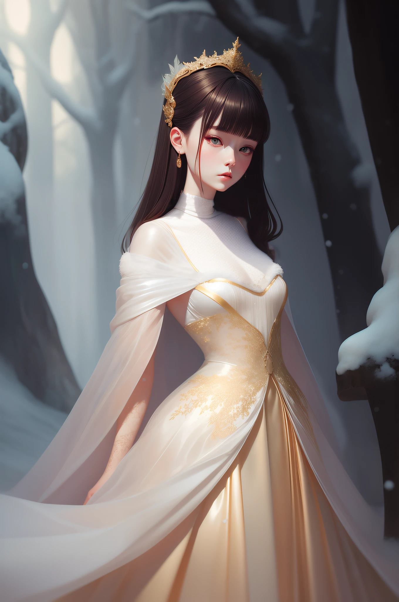 High neck clothes，Light flesh color
