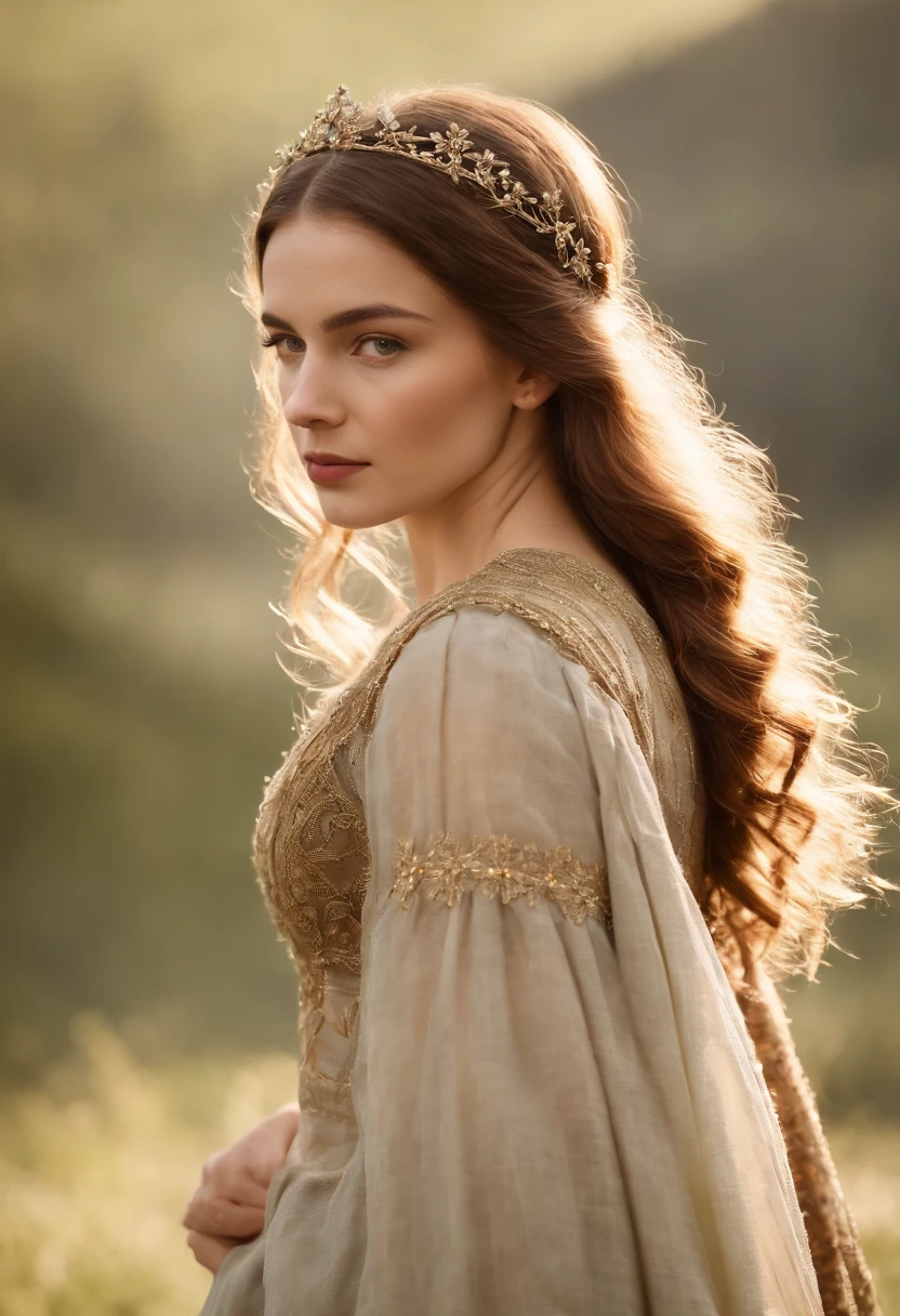 (((uma ferida avermelhada profunda atravessa sua bochecha esquerda))) tez justa, mulher em torno de 19 anos, cabelos brancos naturais, olhos verdes distintos, Completamente nua, slender and graceful, Beautiful, luz de velas em um ambiente medieval, Ultra sharp focus, tiro realista, roupas femininas medievais, cores tetradicas (cicatriz:1.4)