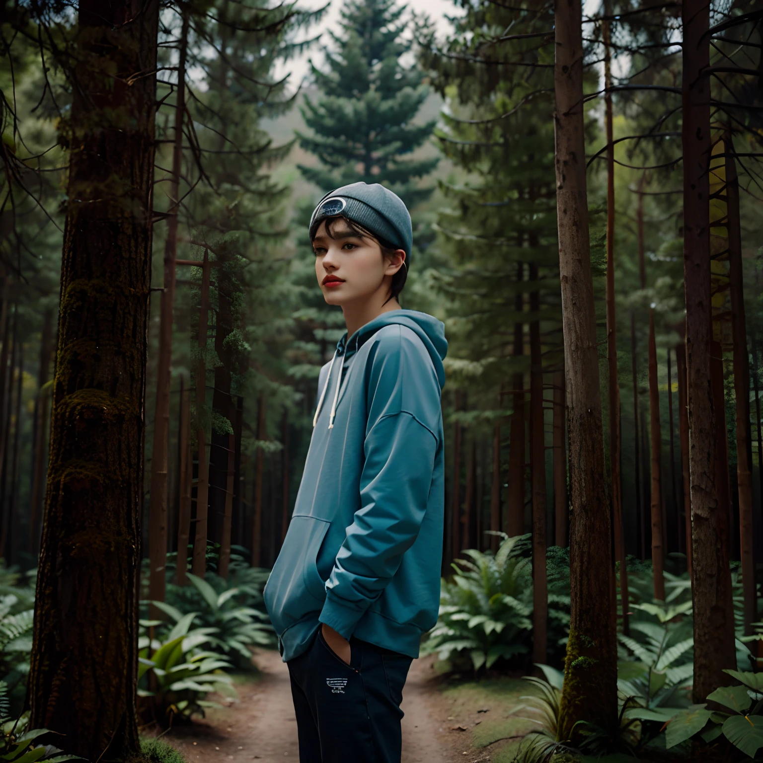 put on a gray cap
