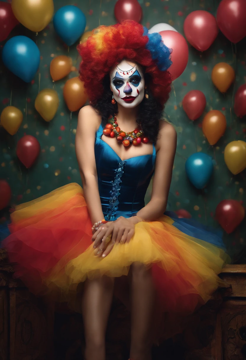 Garota, sexi, clown outfit, wallpaper