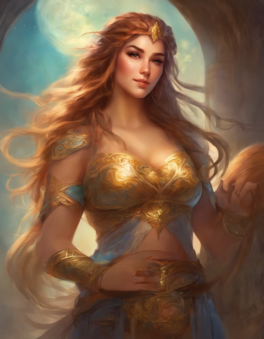 (best quality, masterpiece), 1woman, pose, dwarf, female dwarf, fantasy, braids, stout, wide body type, large breasts, huge breasts, wide hips