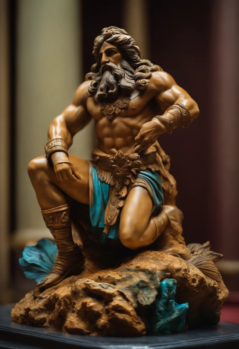 escultura de geso grega quebrada de um guerreiro