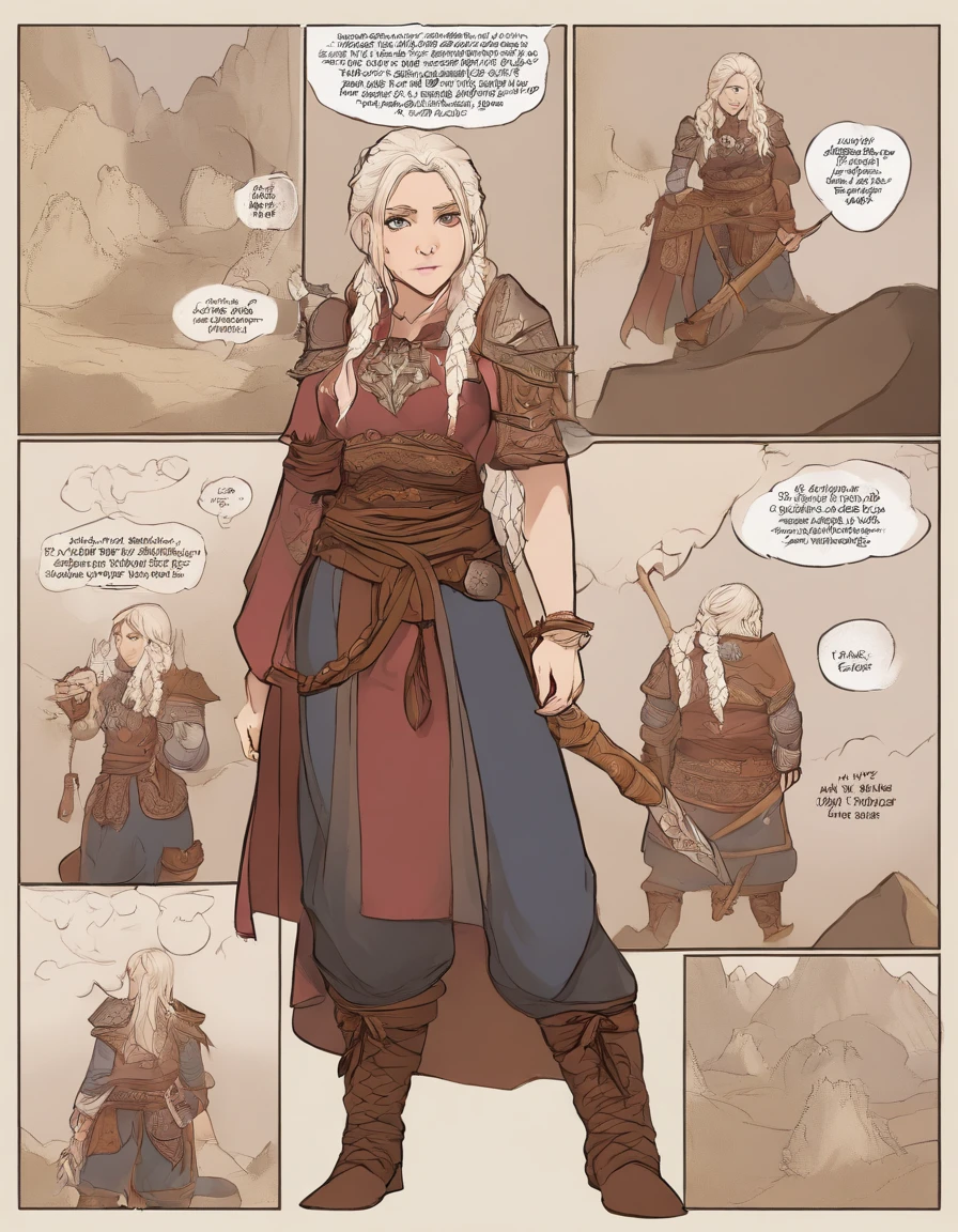 best quality, 1woman, pose, dwarf, female dwarf, fantasy, braids, stout, wide body type, large breasts, huge breasts, breasts larger than head, wide hips, short, shortstack, mountain dwarf, pants, boob window, long hair, braided hair, 5 feet tall, short height