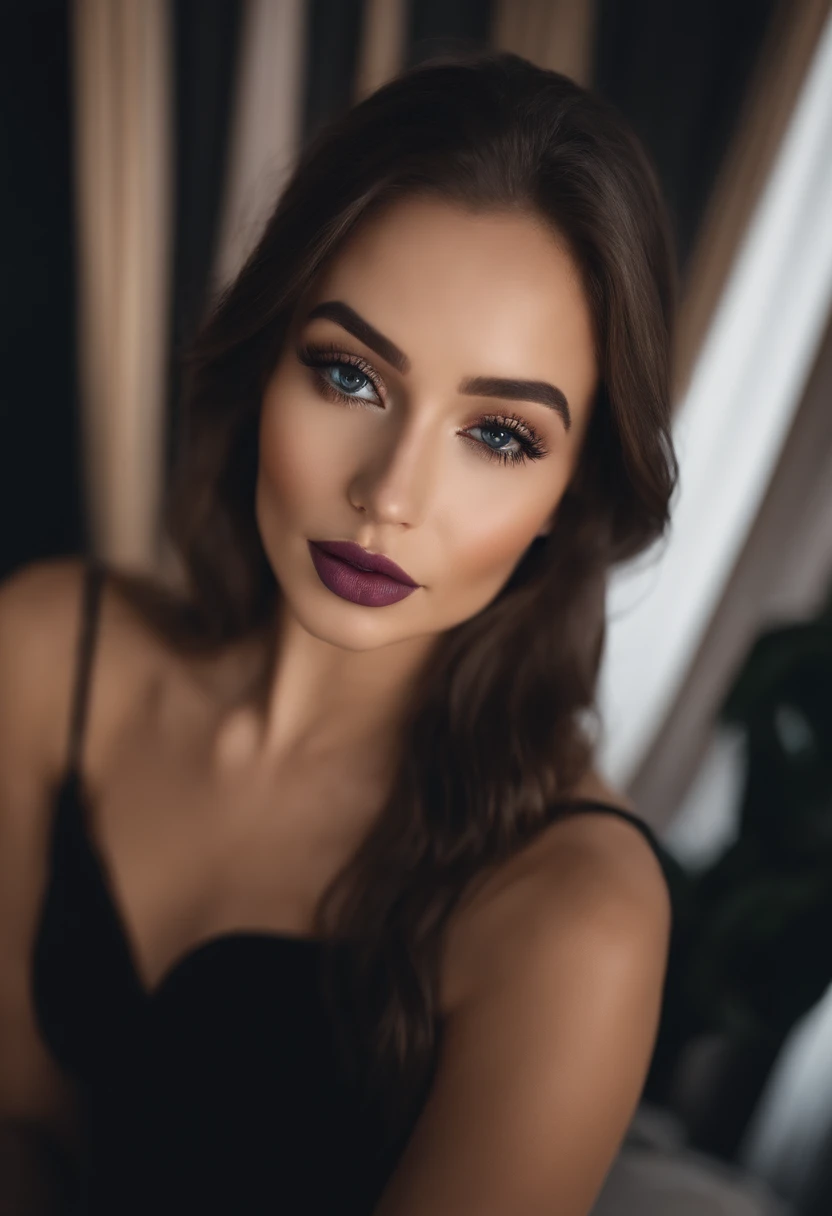 Arafed woman in evening dress, night club, fille sexy aux yeux bruns, Portrait Sophie Mudd, cheveux bruns et grands yeux, selfie of a young woman, Yeux de chambre, Violet Myers, sans maquillage, maquillage naturel, looking straight at camera, Visage avec Artgram, Maquillage subtil, Superbe photo du corps entier, dans une boite de nuit