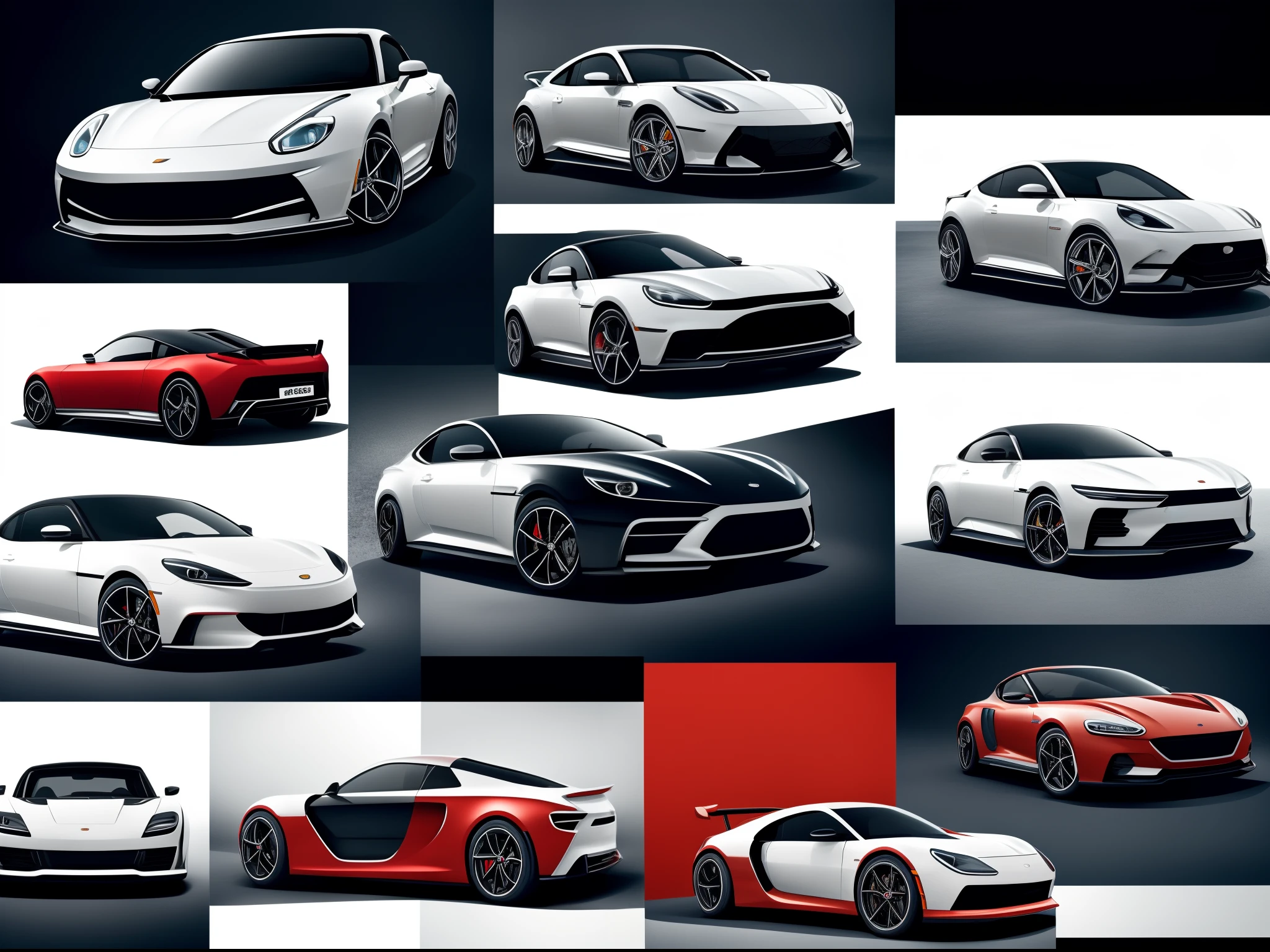 minimalista destaque, elegence, essence, Iconic cars, Focus on the abstract portrait of the front of classic and iconic cars, Use simple geometric lines and shapes, stylized representations of cars, capturando sua identidade de forma minimalista, color palettes that highlight the sophistication and character of automobiles, simplicidade das formas, personalidade, beleza atemporal dos carros, celebrates the passion and aesthetics of car lovers in a minimalist way
