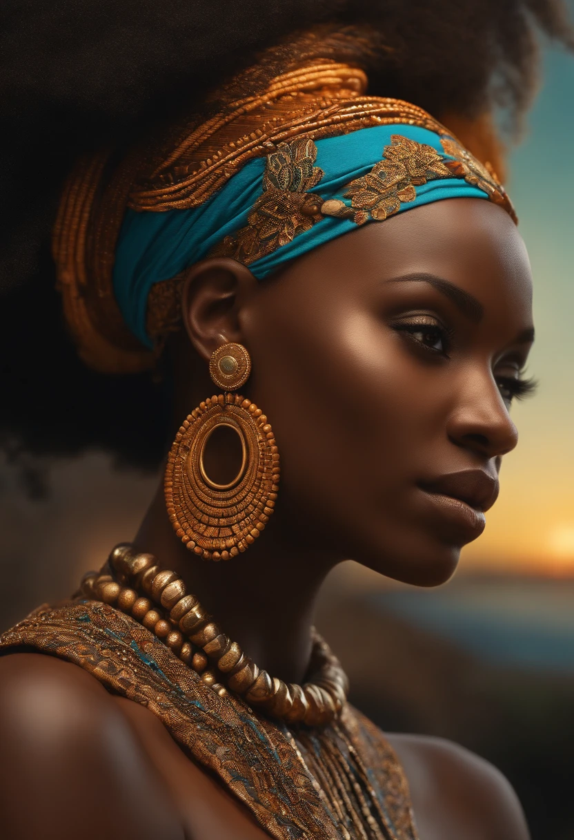 (Professional 3D rendering:1.3) de (Realistic:1.3) Foto de arte mais bonito do mundo，modelo nua(((SOMENTE O ROSTO)))Yemanja, orisha, rainha africana,roupas azuis,Orixá queen of the oceans,cores azuis, vestindo um ade detalhado e intrincado, olhar materno, cosmic goddess,impressionismo,Afrofuturista, corpo inteiro 8k unidade render, poros da pele, very dark lighting, sombreamento pesado, circunstanciado, rosto detalhado, (Vibrando, fotografia realista, Realistic, Dramatic, Escuro, foco nítido, 8k), (Roupas africanas de tribos :1.4), ((((use tecidos)))), (intrincado:1.4), decadente, (altamente detalhado:1.4), Pintura digital, rendering by octane, art stations, conceito-arte, liso, foco nítido, germe da arte, (Loish:0.23), Wlop Ilya Kuvshinov, e greg rutkowski e alphonse mucha gracias, (global ilumination, studiolight, light volumetric), beira do mar, floating particles,(((close-up rosto))), ((Fundo escuro noite estrelada:1.3)),CGSesociedade,art stations