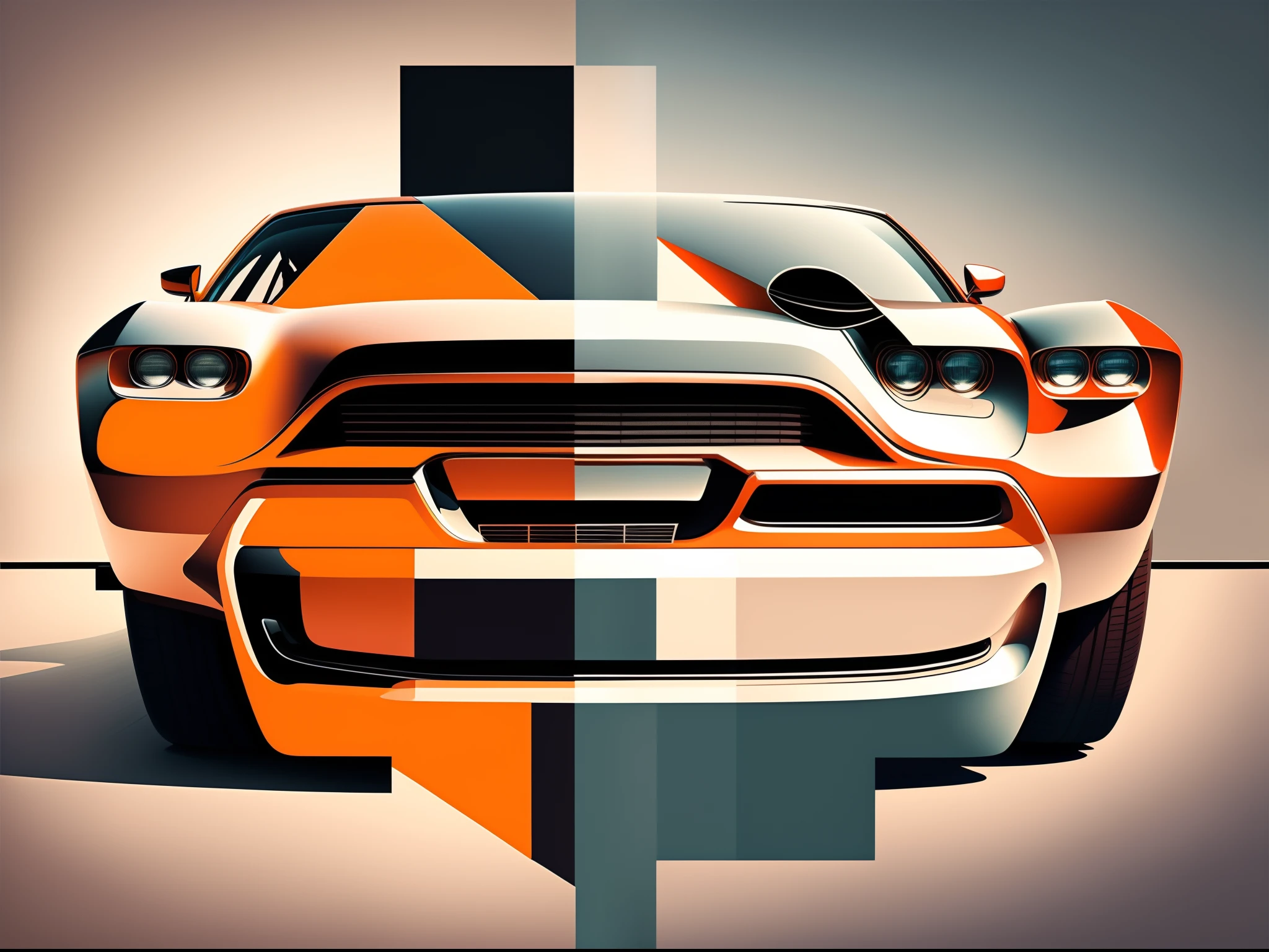 minimalista destaque, elegence, essence, Iconic cars, Focus on the abstract portrait of the front of classic and iconic cars, Use simple geometric lines and shapes, stylized representations of cars, capturando sua identidade, color palettes that highlight the sophistication and character of automobiles, simplicidade das formas, personalidade, beleza atemporal dos carros, celebrates the passion and aesthetics of car lovers
