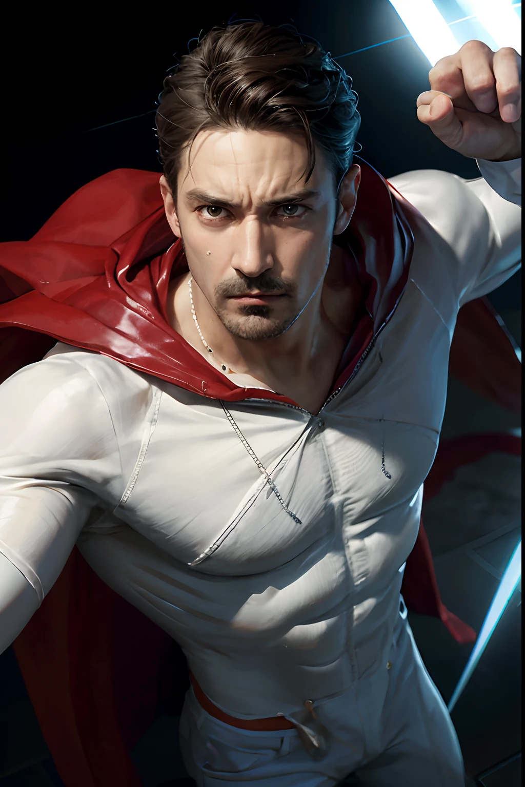 ((realism)), fix clothes, good face, real face expressions, sharp jawline, scary looking face, staring at viewer, intimidating face