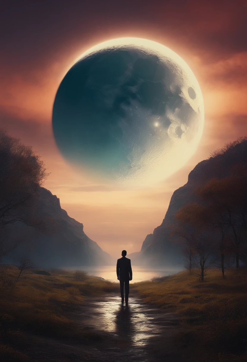 Looks to the moon from rainworld