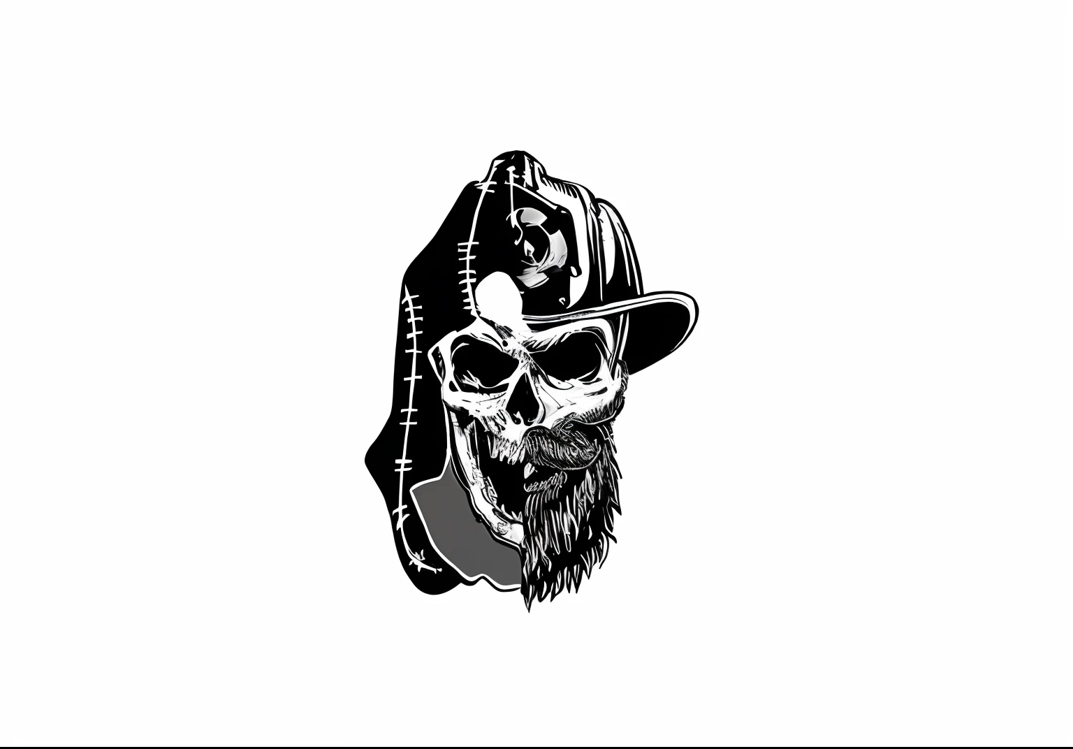 A minimalist logo of a pirate skull with a bandana and a rain of meteorite in a paper airplane
