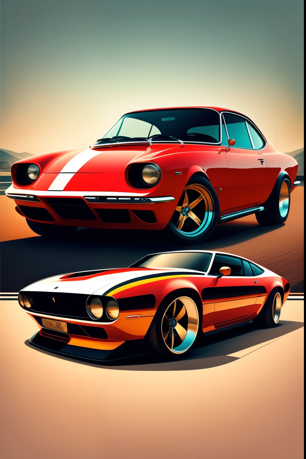 minimalista destaque, elegence, essence, Iconic cars, Focus on the abstract front portrait of classic and iconic cars, Use simple geometric lines and shapes, stylized depictions of cars, capturando sua identidade, color palettes that highlight the sophistication and character of automobiles, simplicidade das formas, Personalidade, beleza atemporal dos carros, celebrates the passion and aesthetics of car lovers