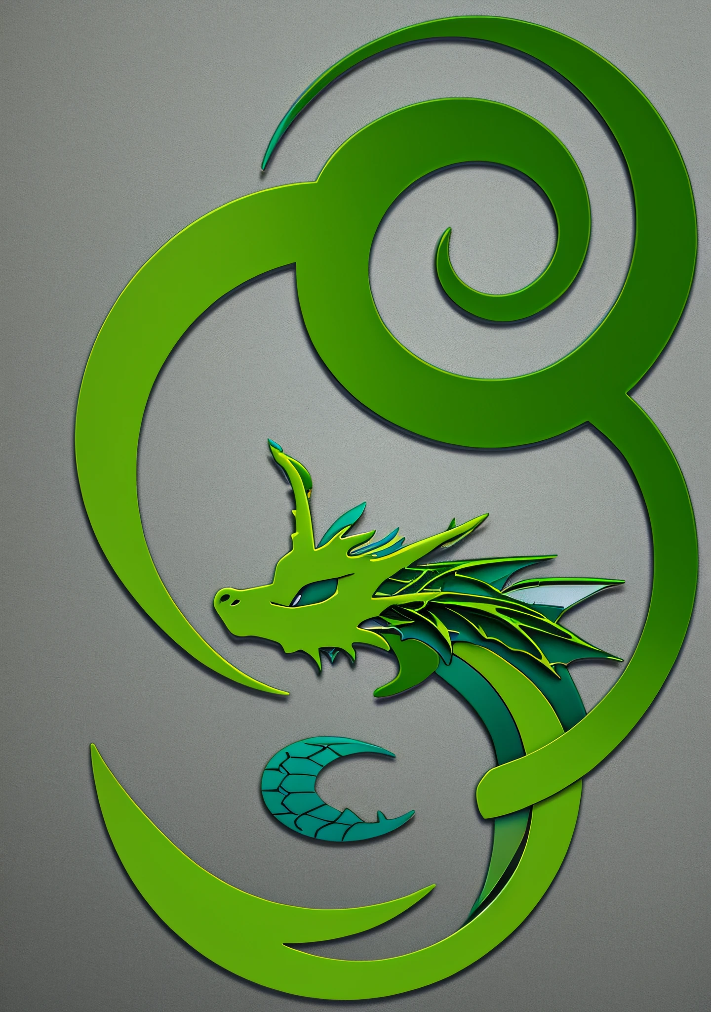 MIXED DRAGON GREEN WHIT LOGO DEBIAN LINUX IN THE CIRCLE