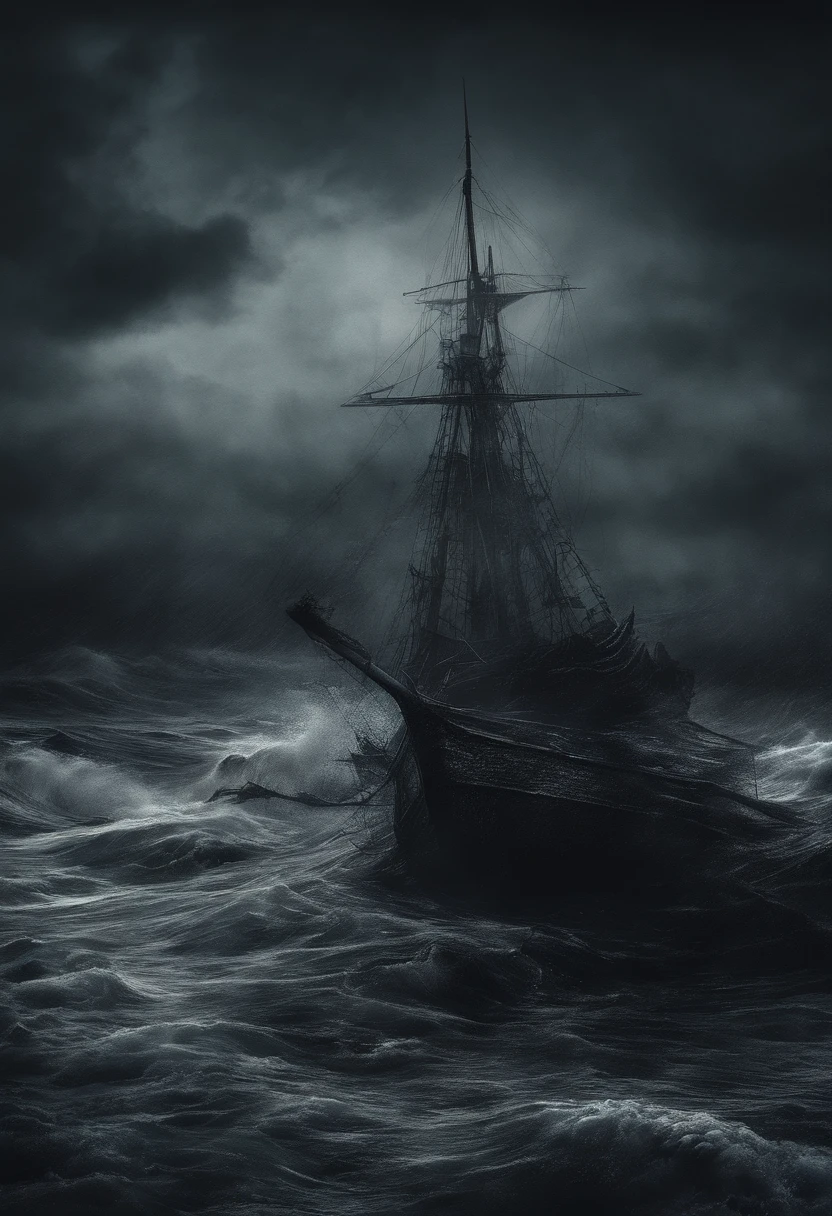 blood red waves and stormy skies, dark and sinister atmosphere, detailed and chaotic sea creatures, violent and turbulent water, haunting and intense emotions, chilling and ominous mood, surreal and distorted perspective, hauntingly beautiful mermaids, hauntingly beautiful sirens, distorted and eerie reflections, powerful and oppressive presence, historical and political symbolism