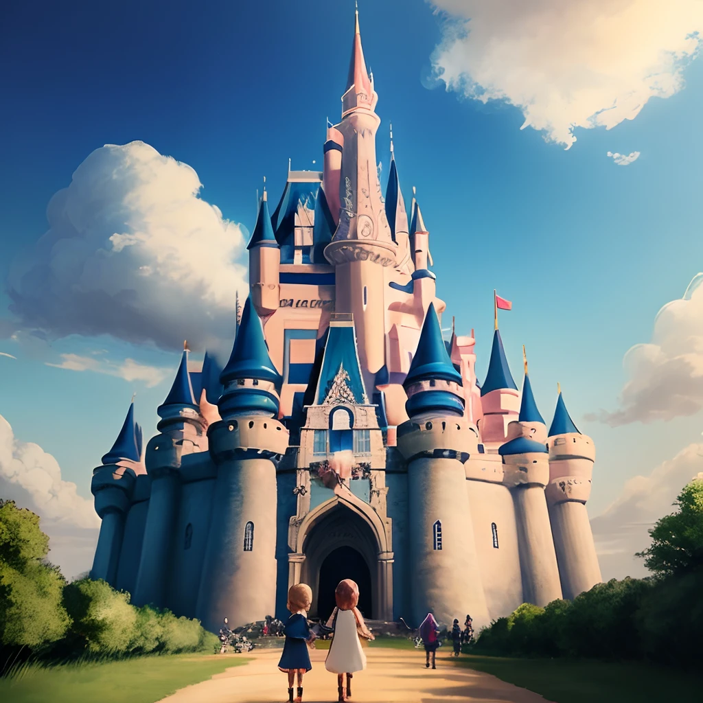 Magical children in an anime castle