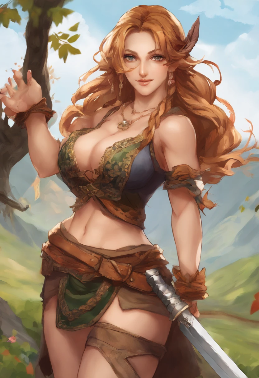 ultra detail, high resolution, ultra detailed, best quality, amazing, top quality, 1woman, pose, dwarf, female dwarf, fantasy, braids, stout, wide body type, large breasts, huge breasts, breasts larger than head, wide hips, short, shortstack, mountain dwarf, pants, boob window, long black hair, braided hair, 5 feet tall, short height, , thick, muscular, breasts, big boobs, large boobs, huge boobs, bigger boobs