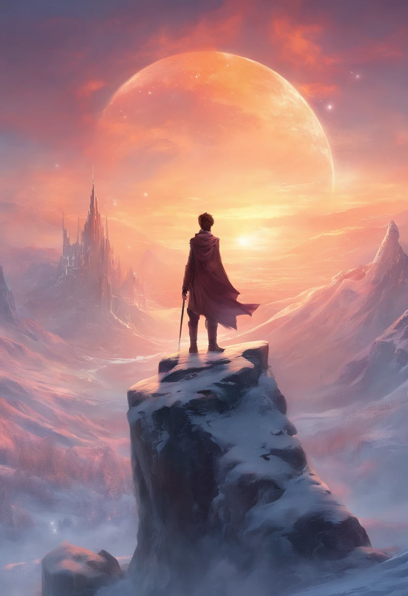 Boy,cool style, sunrise, winter