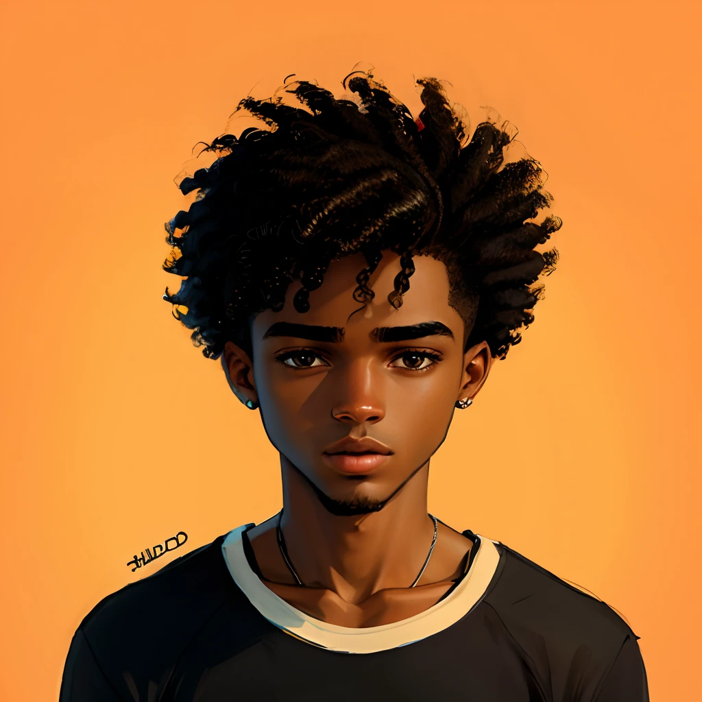 Jovem Negro do cabelo nudred Cartoon
