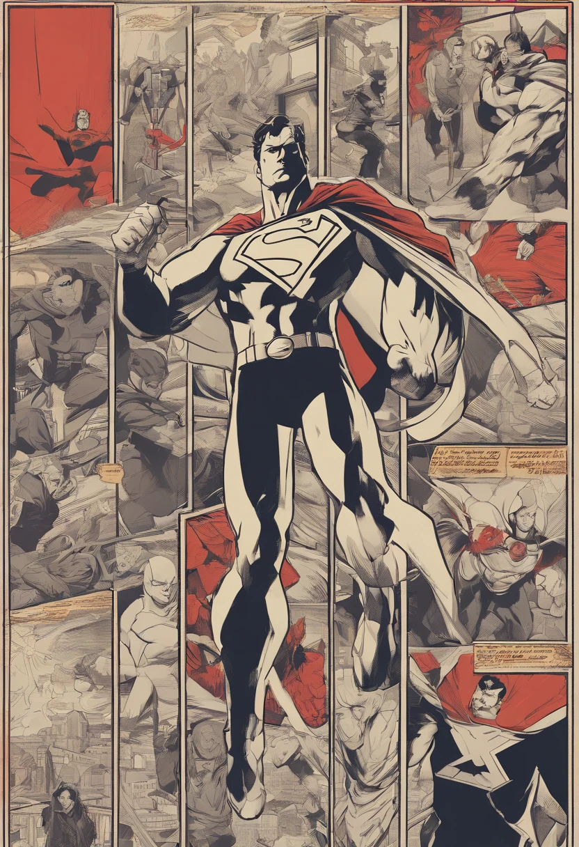 Cartaz representando um grupo de pessoas com Superman e Miracle, Estilo de Arte DC Comics, Arte no estilo dos quadrinhos, Comic book cover by Phil Noto, estilo de arte em quadrinhos, comiс style, Satoshi pode retratar um estilo de arte, classic-cult-comic-style, comiс style, Arte Digital em Quadrinhos, Capa de quadrinhos, Стиль DC Comics, Capa de quadrinhos, Arte no estilo dos quadrinhos