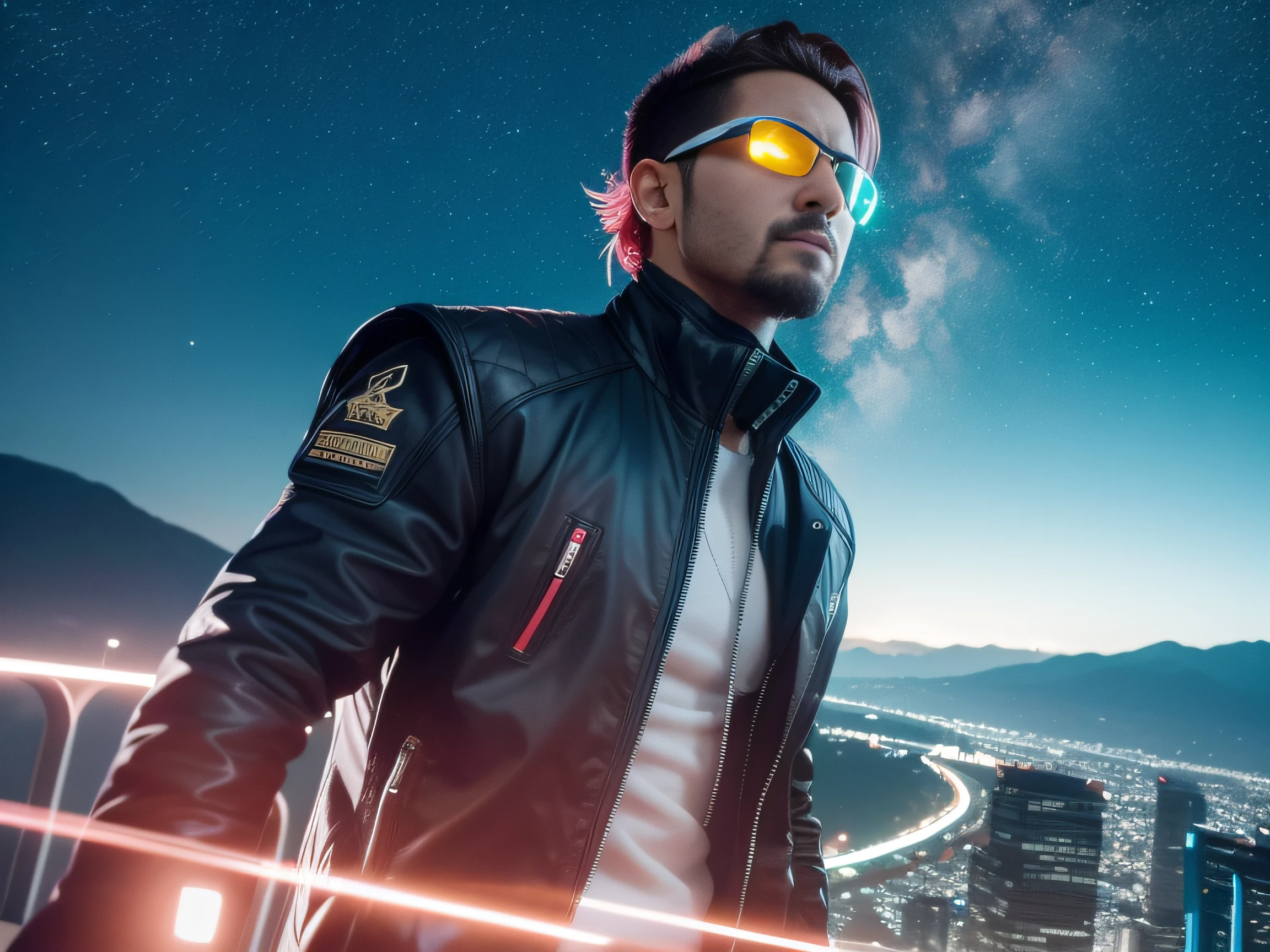 [Cyberpunk Eagle Robot 1.2], [Cidade Futurista 1.0], cinemactic, octano, cores insanas, arte hiper realista, Trabalho premiado, Holographic accessories, e um pano de fundo de uma paisagem urbana cyberpunk imersiva. Crie esta obra-prima para transmitir a energia vibrante e a garra da paisagem urbana, making it a symbol of urban cool. (best quality:1.33), (master part:1.42), (Realistic:1.24), (circunstanciado:1.15), A fiery cosmic deity with flaming hair, a Deusa Ruiva irradia o brilho das estrelas. His eyes reflect distant galaxies, and his touch gives the essence of life to the planets. She is the creative force that weaves the fabric of the universe.