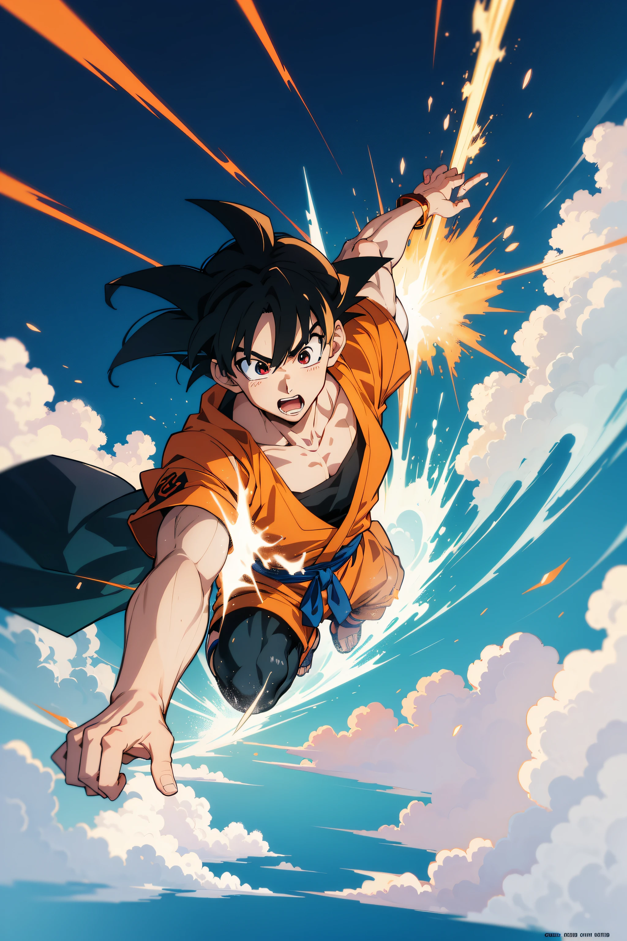 GOKU com fogo e chamas no ar, badass anime 8 k, 4 k manga wallpaper, Papel de parede anime 4k, anime epic artwork, digital advanced anime art ", estilo anime 4K, Anime Wallaper, Anime Wallpaper 4k, 4k anime wallpapers, arte de anime digital detalhada, Anime Art Wallpaper 4K, Anime Art Wallpaper 4K