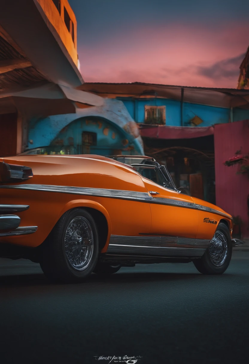 um carro esportivo fundo cidade