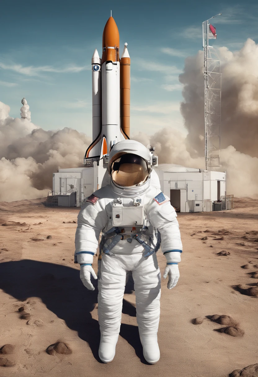 astronauta esta acenando com dois dedos