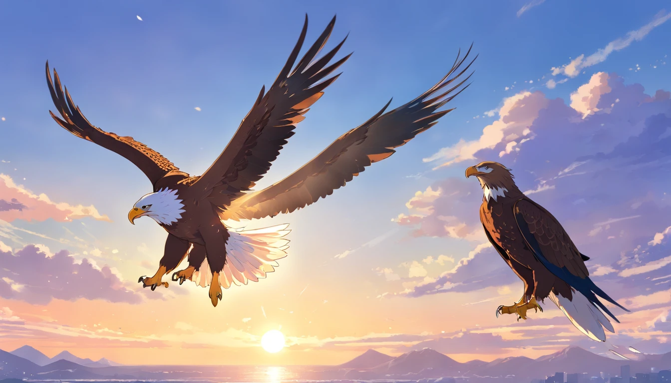 Two realistic eagles