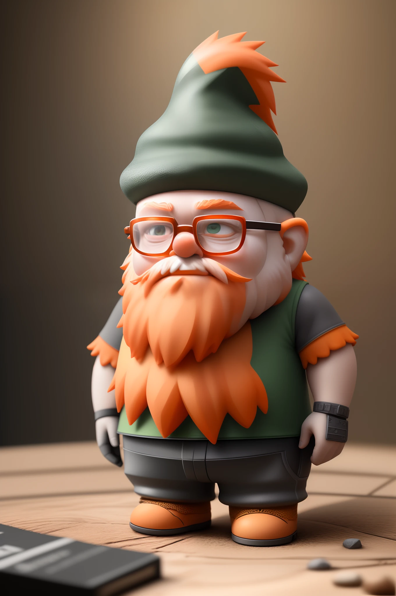 Gnome with orange hair, big spectacles, colourful glasses, rpg, hi res, 4k, 8k, 16k, ultrahd, realisitic, photon mapping, radiosity, cinematic lighting, sharp focus, best quality, volumetric lighting, volumetric light, concept art, path tracing. warm colors, (RAW photo., best quality), (realistic, Realistic: 1.3), NVIDIA RTX Ray Tracing, octan render, high-resolution, beautiful, Awesome, finely and highly detailed, masterpiece, ultra-detailed, High, (best illustration), (best shadow), intricate, sharp focus, perfect composition, fantasy, intricate, elegant, volumetric mist, 8k UHD, DSLR, high quality, (grain of film: 1.4), Fujifilm XT3, art-station, smooth and sharp focus, detailed